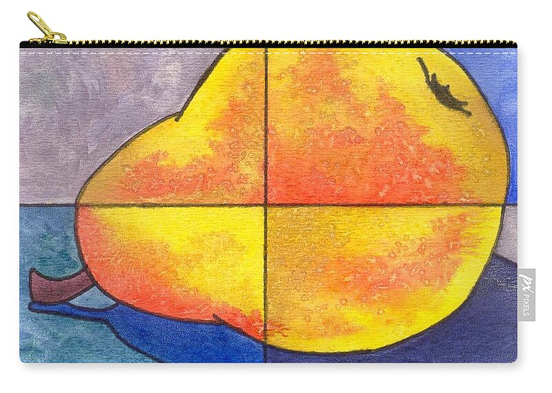 Pear Zip Pouch featuring the painting Pear I by Micah Guenther