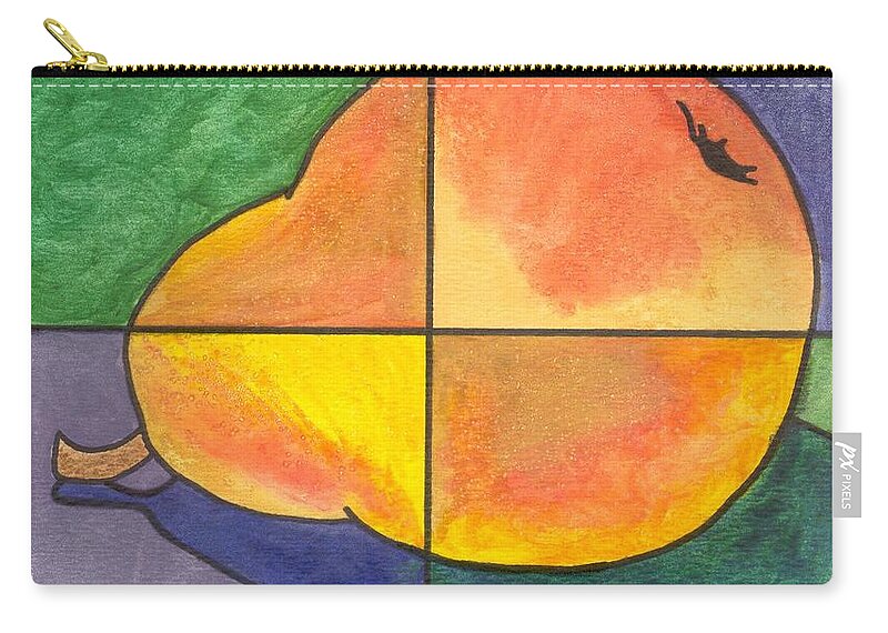 Pear Zip Pouch featuring the painting Pear II by Micah Guenther