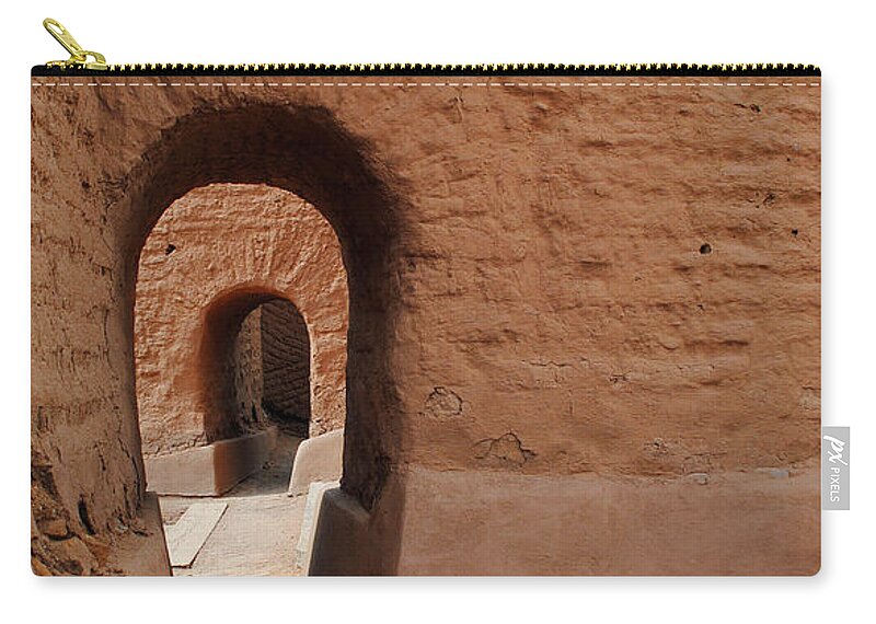 Architecture Zip Pouch featuring the photograph Pecos Ruins Doorway by Glory Ann Penington