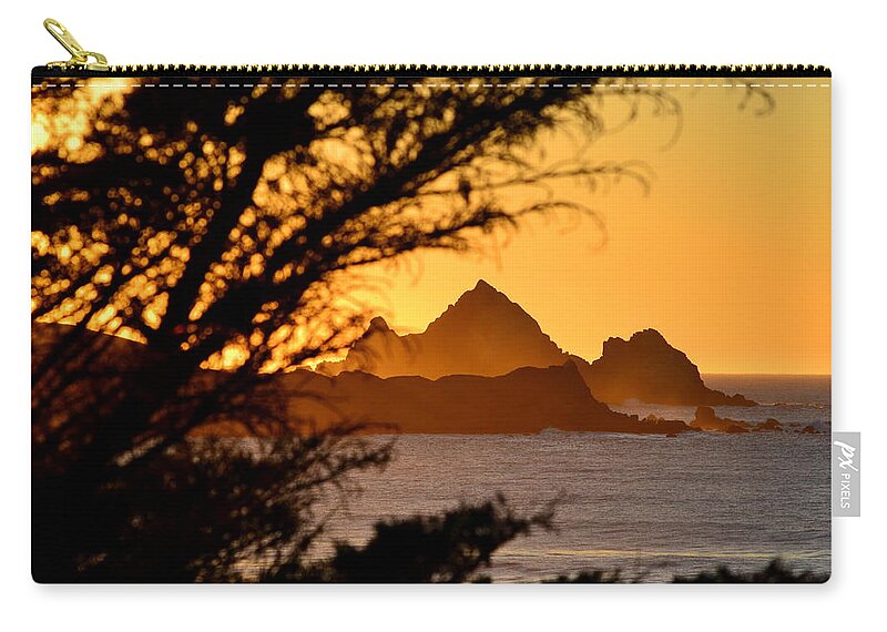 California Zip Pouch featuring the photograph Pedro Point at Sunset by Dean Ferreira