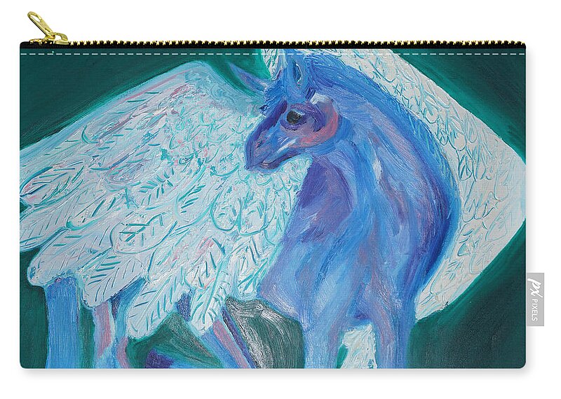Pegasus Zip Pouch featuring the painting Pegasus by Cassandra Buckley