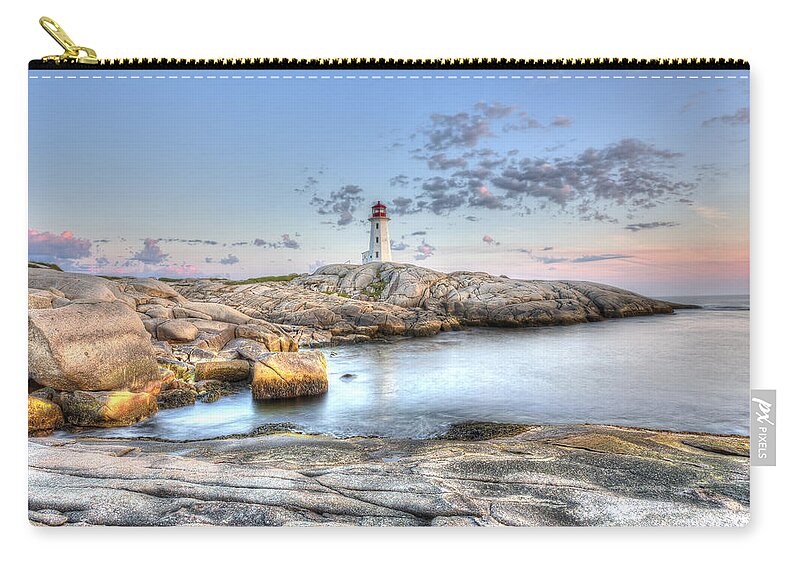 Peggy's Cove Zip Pouch featuring the photograph Peggy's Cove Lighthouse by Shawn Everhart