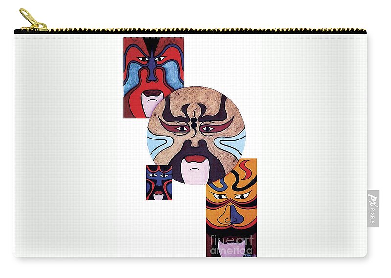 Figurative Abstract Zip Pouch featuring the painting PekingOpera No.2 by Fei A