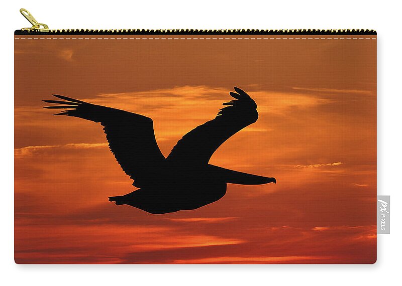 Pelican Silhouette Zip Pouch featuring the photograph Pelican Profile by Al Powell Photography USA
