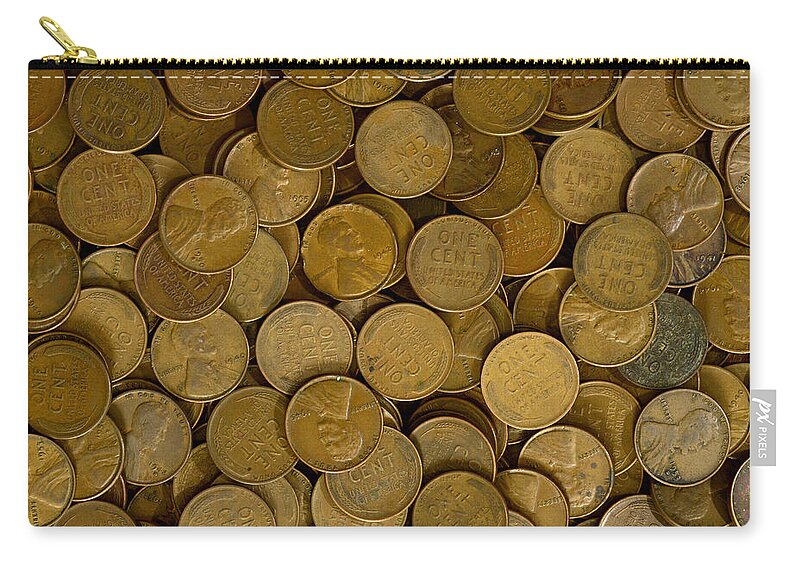 Penny Zip Pouch featuring the photograph Pennies - 2 by Paul W Faust - Impressions of Light