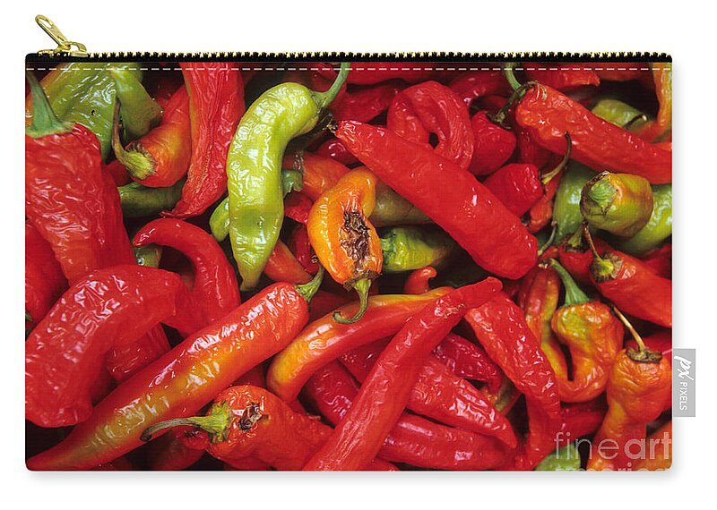 Peppers Carry-all Pouch featuring the photograph Peppers At Street Market by William H. Mullins