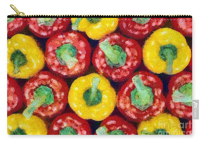 Still Life Zip Pouch featuring the painting Peppers by George Atsametakis