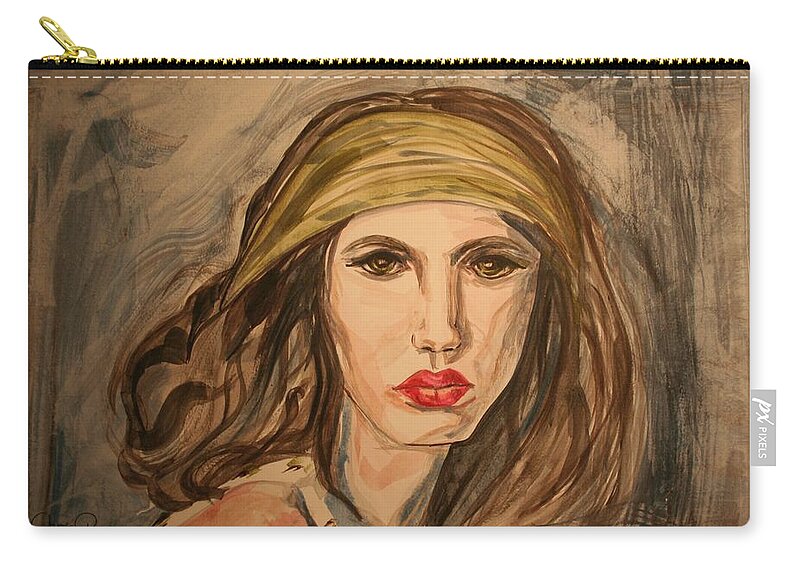 Woman Zip Pouch featuring the painting Perfect Girl by Christel Roelandt