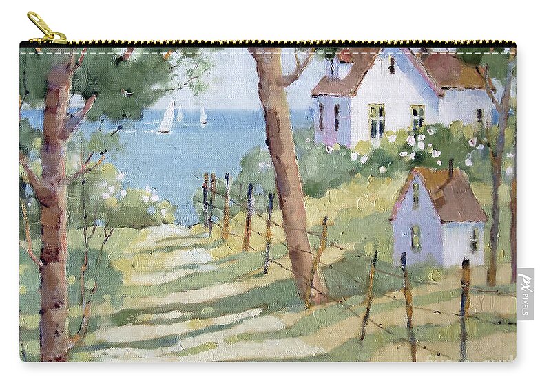 Nantucket Zip Pouch featuring the painting Perfectly Peaceful Nantucket by Joyce Hicks
