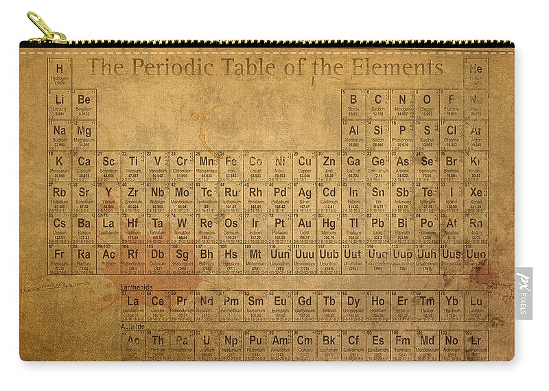 Periodic Zip Pouch featuring the mixed media Periodic Table of the Elements by Design Turnpike