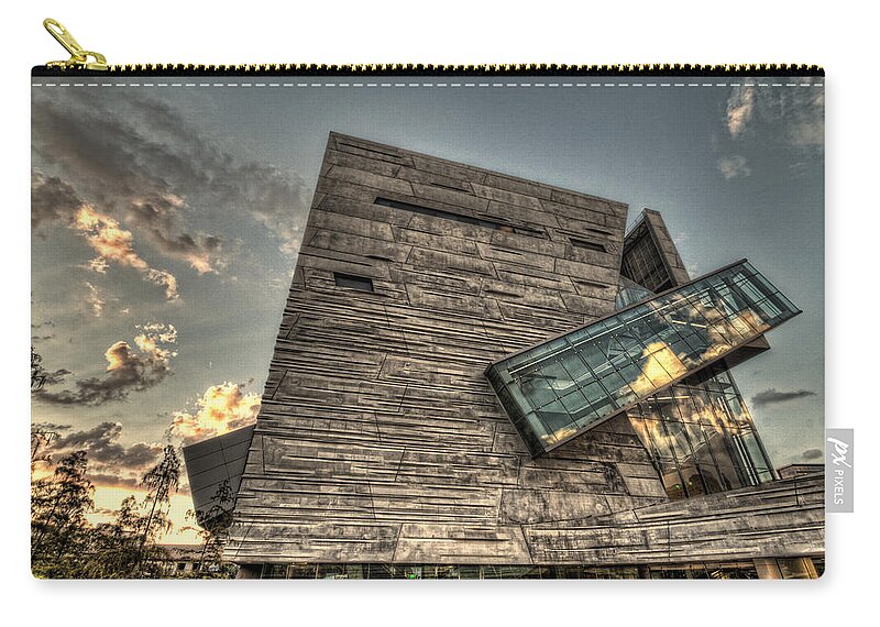 Perot Museum Of Nature & Science Zip Pouch featuring the photograph Perot Museum by Jonathan Davison