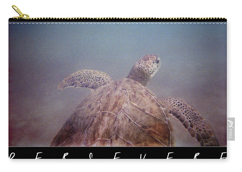 Turtle Zip Pouch featuring the photograph Persevere II by Weston Westmoreland