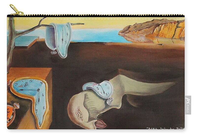 Salvador Dali Zip Pouch featuring the painting Persistence of Memory by Bob Williams