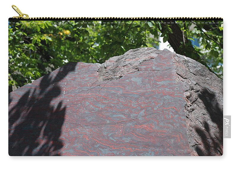 Petrified Wood Zip Pouch featuring the photograph Petrified Wood on Display by Kenny Glover