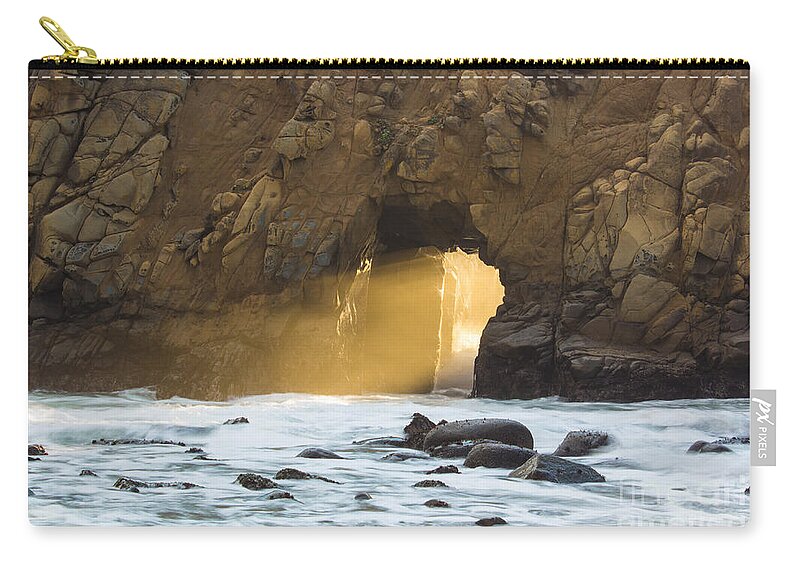 Julia Pfeiffer Zip Pouch featuring the photograph Pfeiffer at Sunset by Suzanne Luft