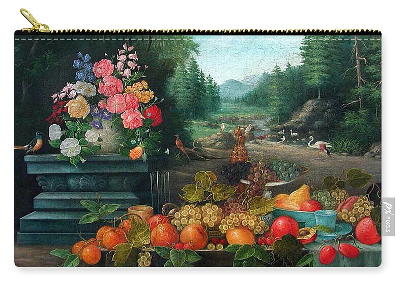 Floral Zip Pouch featuring the photograph Picnic at the Park by Munir Alawi