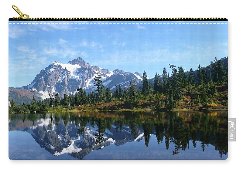 Mount Shuksan Zip Pouch featuring the photograph Picture Lake by Priya Ghose
