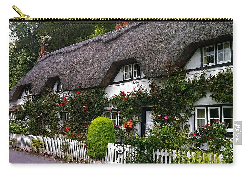 Picturesque Zip Pouch featuring the photograph Picturesque Cottage by Denise Mazzocco