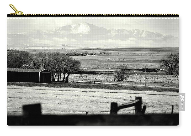 Pikes Peak Zip Pouch featuring the photograph Pikes Peak From Ramah by Clarice Lakota