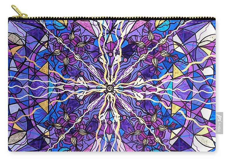 Pineal Opening Zip Pouch featuring the painting Pineal Opening by Teal Eye Print Store
