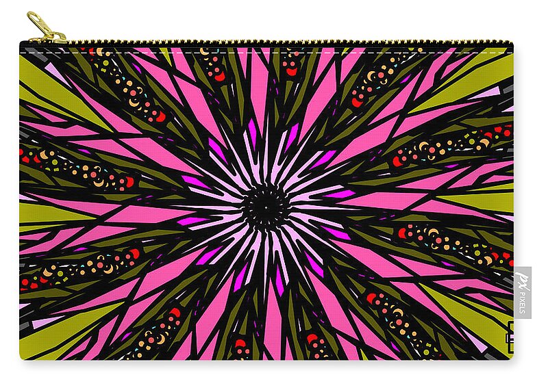 Pink Explosion Zip Pouch featuring the digital art Pink Explosion by Elizabeth McTaggart