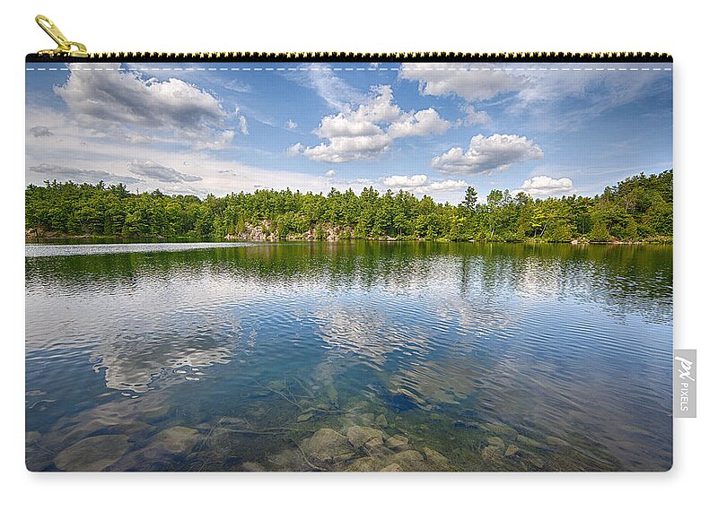 Lake Zip Pouch featuring the photograph Pink Lake by Eunice Gibb