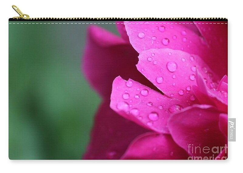 Pink Zip Pouch featuring the photograph Pink Peony by Ann E Robson