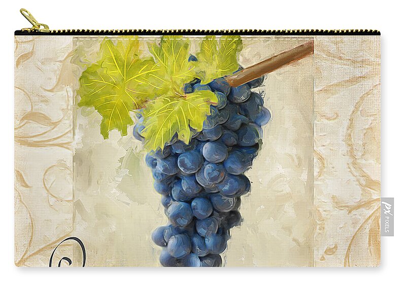 Wine Zip Pouch featuring the painting Pinot Noir by Lourry Legarde