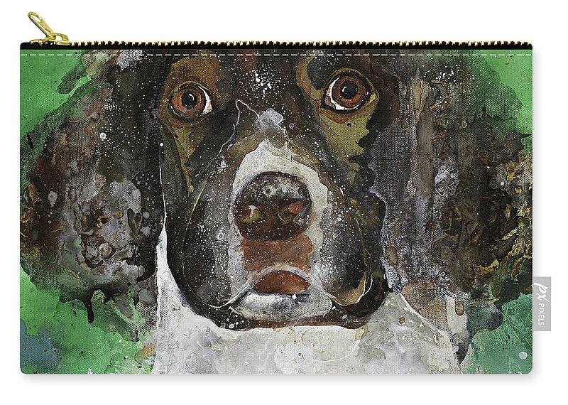 Kasha Ritter Zip Pouch featuring the painting Piper by Kasha Ritter