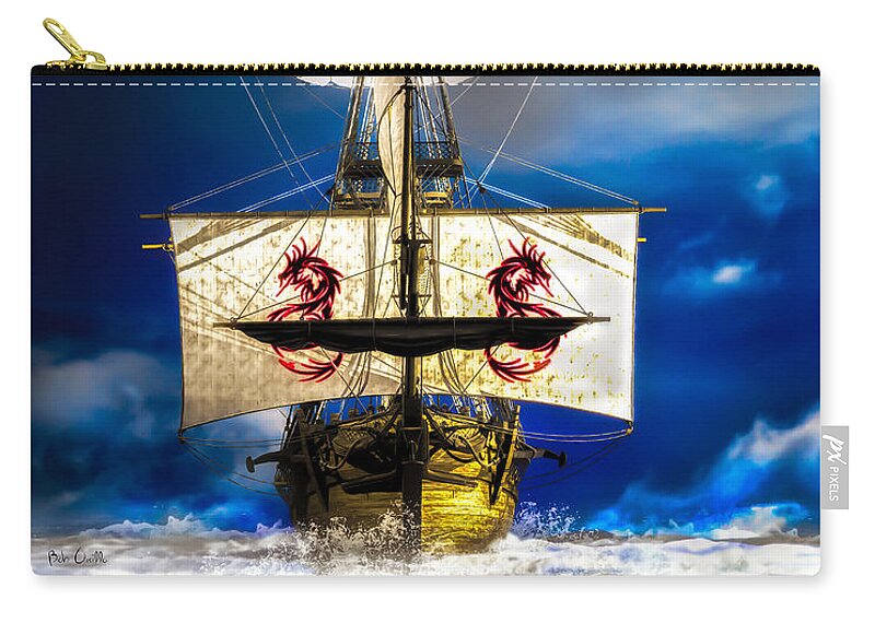 Pirates Zip Pouch featuring the digital art Pirates by Bob Orsillo