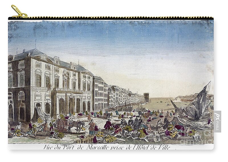 1720 Zip Pouch featuring the photograph Plague: Marseilles, 1720 by Granger