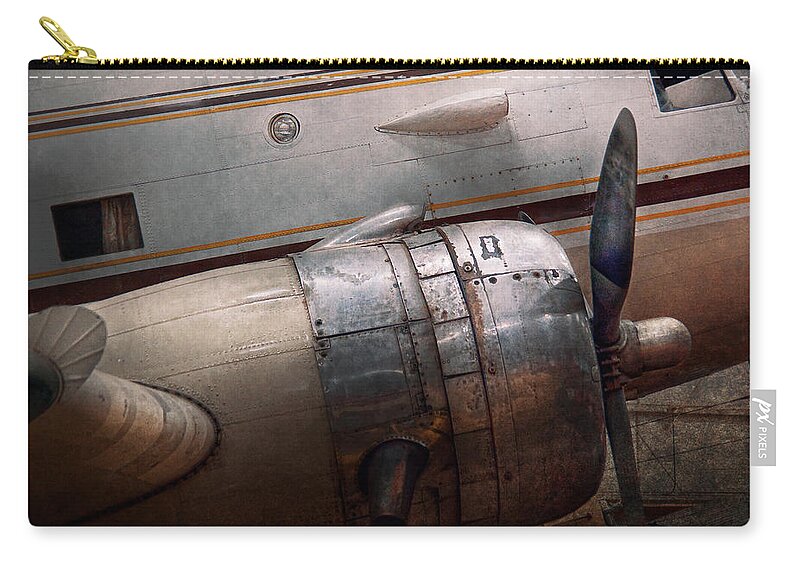 Plane Zip Pouch featuring the photograph Plane - A little rough around the edges by Mike Savad