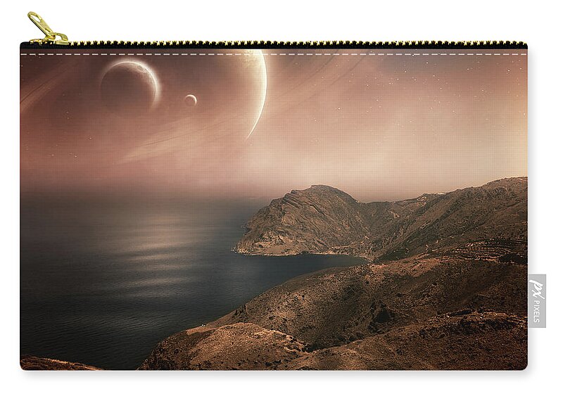 Scenics Zip Pouch featuring the photograph Planets by Da-kuk