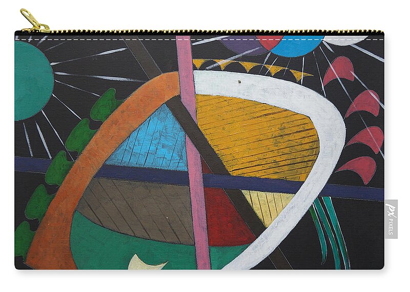 Acrylic Zip Pouch featuring the painting Planets by Sergey Bezhinets