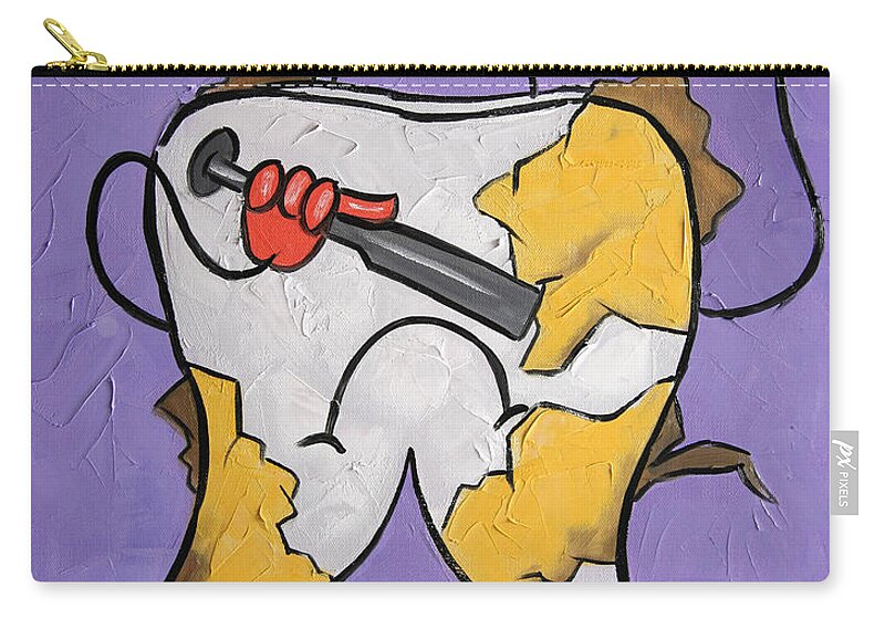Plaque Tooth Carry-all Pouch featuring the painting Plaque Tooth by Anthony Falbo