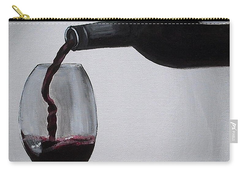 Wine Zip Pouch featuring the painting Pleasure in a Glass by Melissa Torres