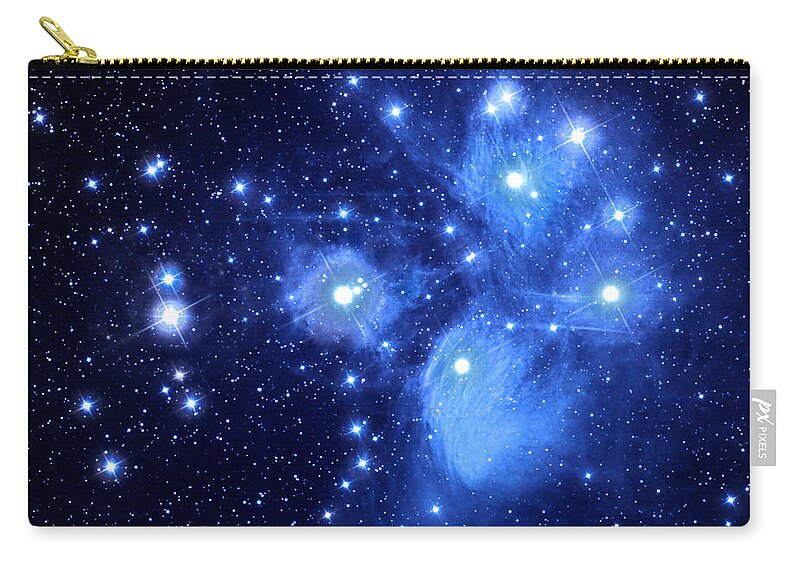 Astronomical Photography Zip Pouch featuring the photograph Pleiades Star Cluster by Jason T. Ware