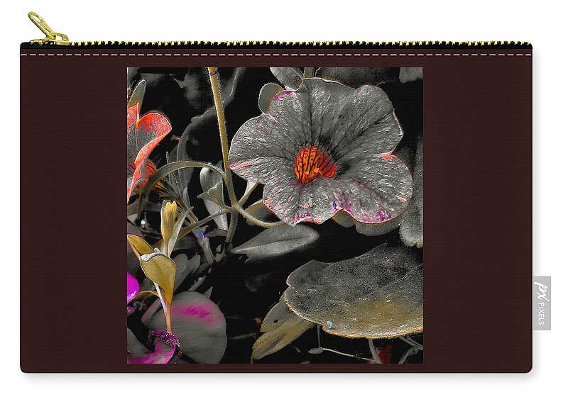 Floral Wall Art Zip Pouch featuring the photograph Pocket Of Orange by Thom Zehrfeld