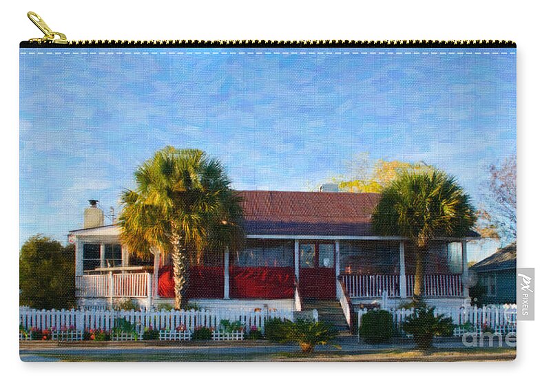 Poe's Tavern Zip Pouch featuring the digital art Poe's Tavern on Sullivan's Island SC by Dale Powell