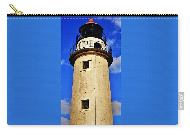  Zip Pouch featuring the photograph Point Aux Barques Light Tower 10.12.13 No. 1 by Daniel Thompson