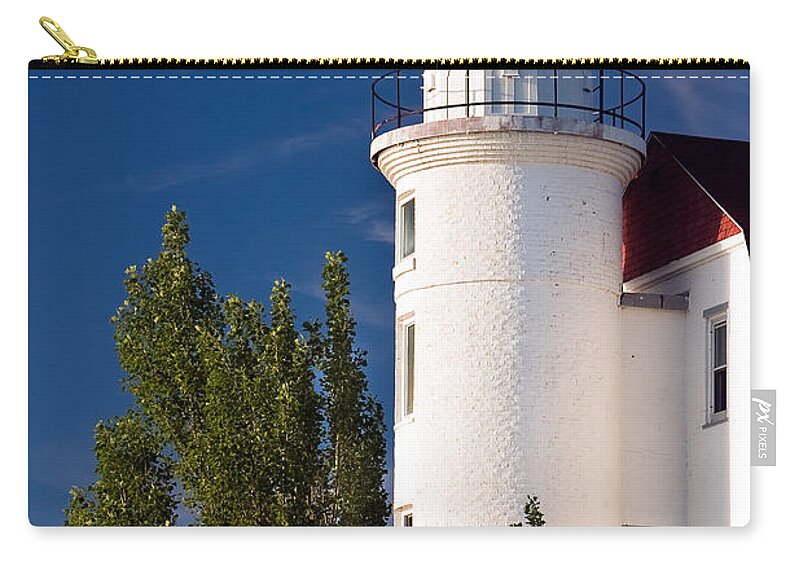 3scape Zip Pouch featuring the photograph Point Betsie Lighthouse Michigan by Adam Romanowicz