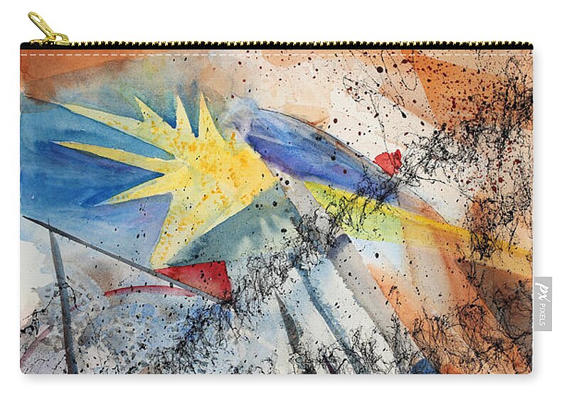 Abstract Zip Pouch featuring the painting Point of View by Mary Benke