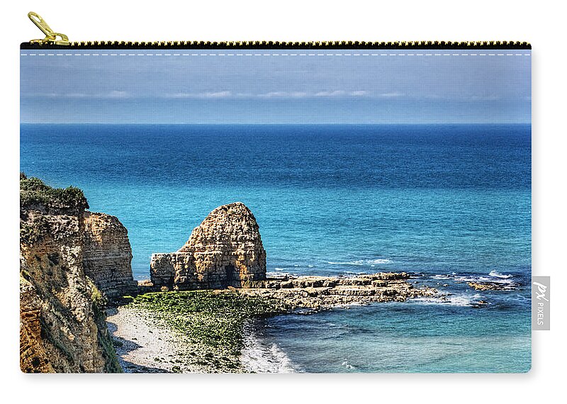 Pointe Du Hoc Carry-all Pouch featuring the photograph Pointe du Hoc by Weston Westmoreland