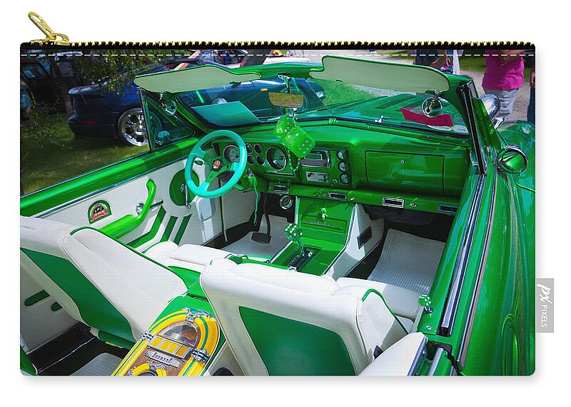 Ccustom Zip Pouch featuring the photograph Poison Ivy Car by Mick Flynn