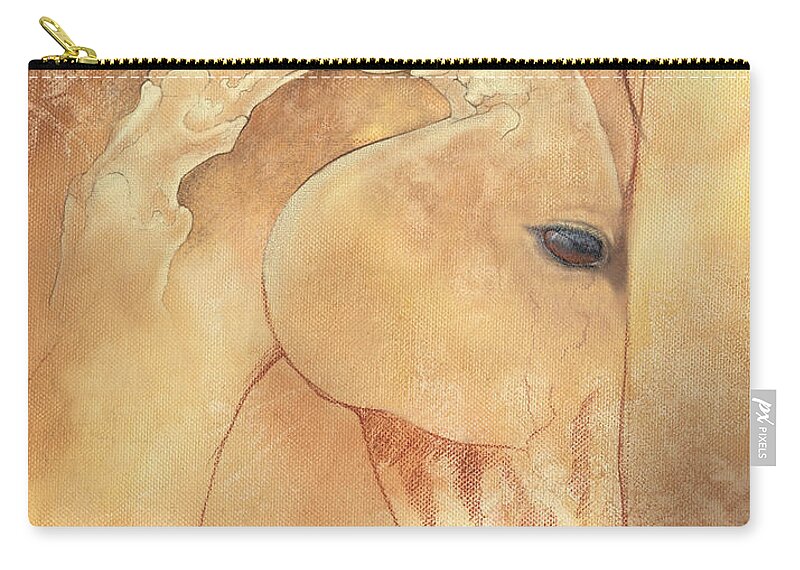 Atlas Zip Pouch featuring the painting Poll Meet Atlas Axis by Catherine Twomey