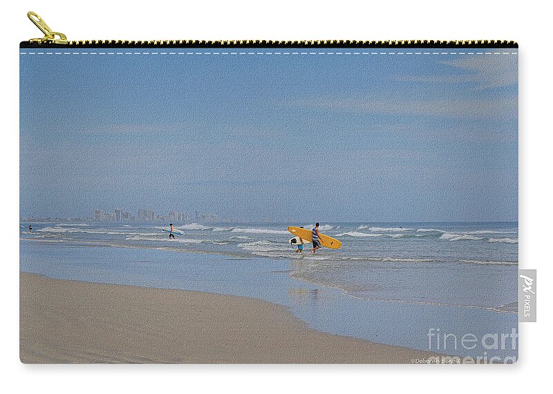 Surfing Zip Pouch featuring the photograph Ponce Inlet Surfing Day by Deborah Benoit