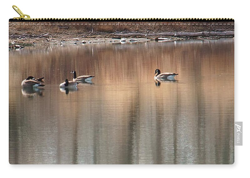 Landscape Zip Pouch featuring the photograph Pond Reflections by Kae Cheatham