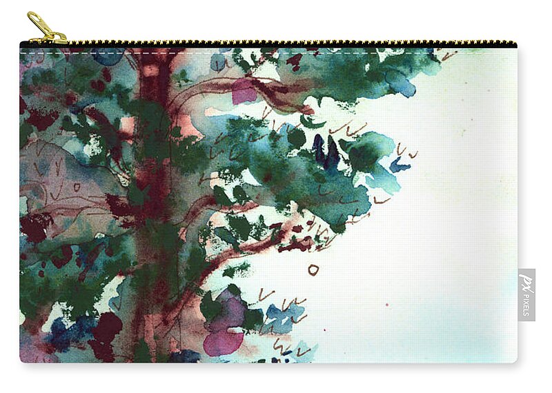 Ponderosa Pine Watercolor Zip Pouch featuring the painting Ponderosa Pine by Dawn Derman