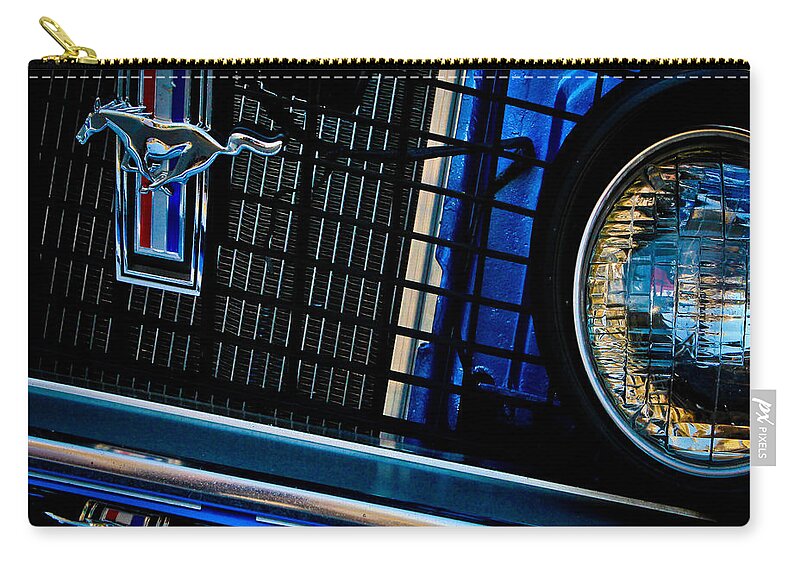 Classic Cars Zip Pouch featuring the photograph Vintage Pony by Digital Kulprits