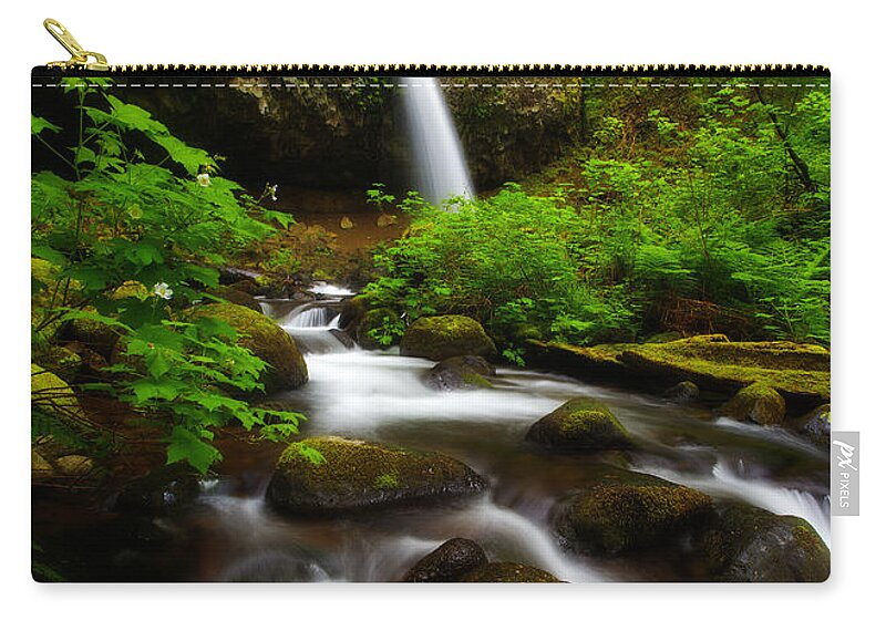 Waterfalls Zip Pouch featuring the photograph Ponytail Dreams by Darren White